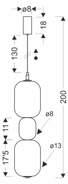 LED luster na lanku PLAYA LED/12W/230V čierny