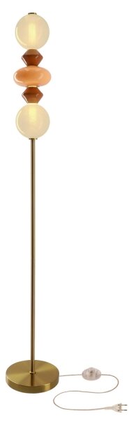 LED Stojacia lampa FLORES LED/15W/230V zlatá/oranžová/hnedá