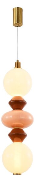 LED luster na lanku FLORES LED/15W/230V zlatá/oranžová/hnedá