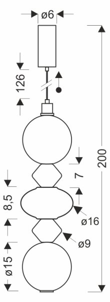 LED luster na lanku FLORES LED/15W/230V zlatá/oranžová/hnedá