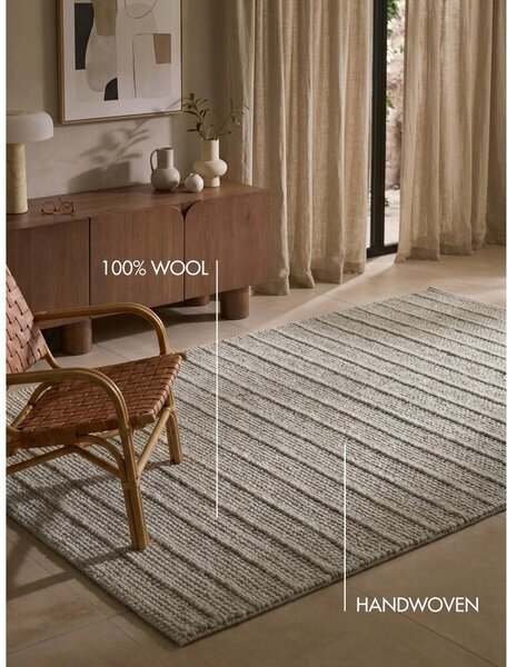 Sivý ručne tkaný vlnený koberec 80x150 cm Camden Parker – Ted Baker