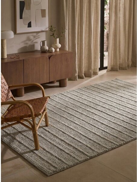 Sivý ručne tkaný vlnený koberec 80x150 cm Camden Parker – Ted Baker