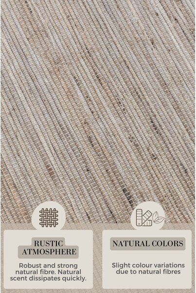 Obojstranný/ručne tkaný behúň s prímesou juty v svetlo prírodnej farbe 80x200 cm Handloom – Hanse Home