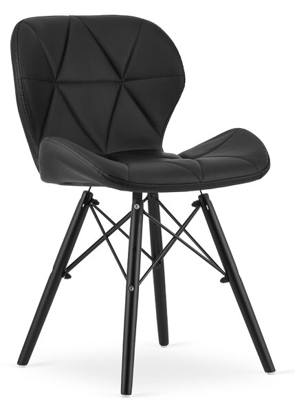 Ekokožená stolička LAGO - čierna / čierne nohy