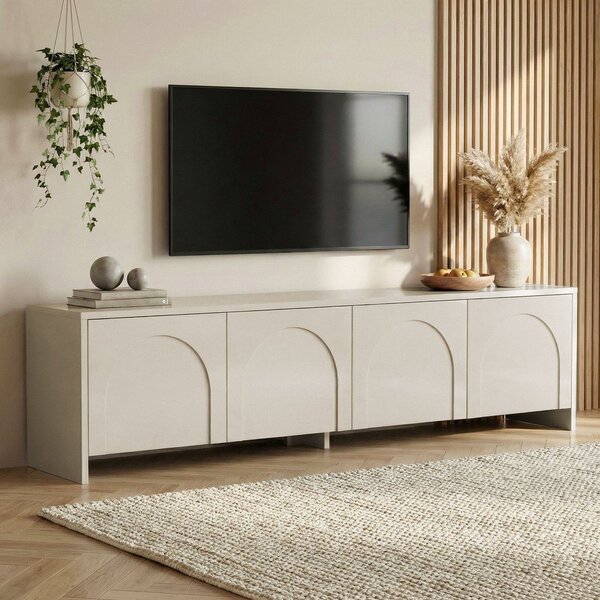 Krémovobiely TV stolík 180x45x32 cm Aurelia – Kalune Design