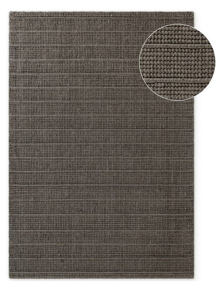 Tmavosivý/tmavohnedý ručne tkaný vlnený koberec 80x150 cm Camden Parker – Ted Baker