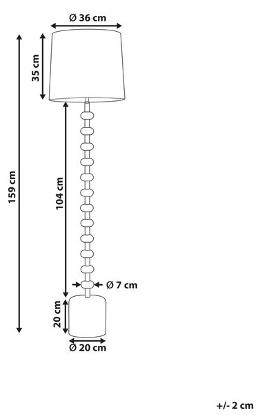 Stojaca lampa biela kovová 160 cm ozdobný podstavec klasické tienidlo moderný štýl obývačka spálňa kancelária