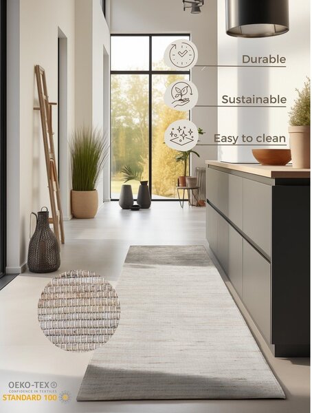 Obojstranný/ručne tkaný behúň s prímesou juty v svetlo prírodnej farbe 80x200 cm Handloom – Hanse Home