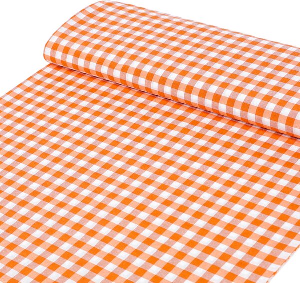 Biante Dekoračný štvorcový obrus Rebeka RE-005 Oranžovo-biela kocka stredná 50x50 cm