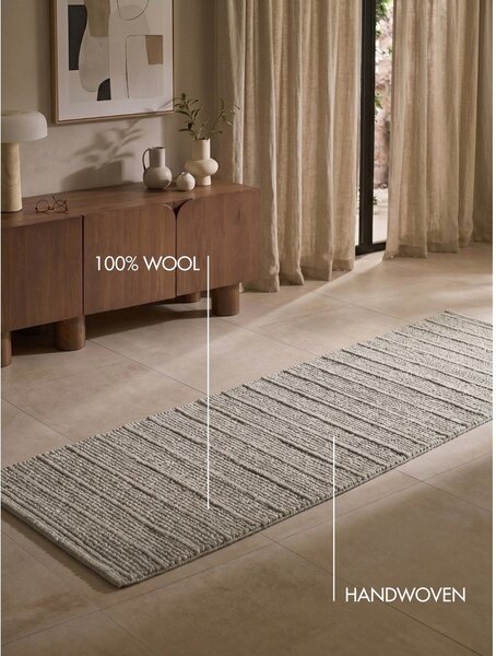 Sivý ručne tkaný vlnený behúň 80x250 cm Camden Parker – Ted Baker