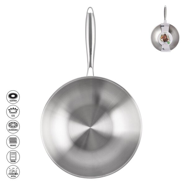 Wok nerezová panvica ø 30 cm Steela – Orion