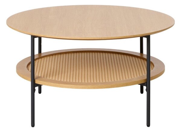 Okrúhly konferenčný stolík v dekore duba v prírodnej farbe ø 80 cm Pensacola – Unique Furniture