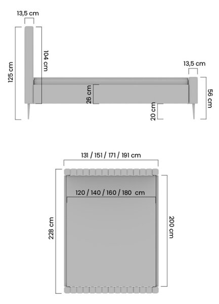 Čalúnená posteľ Livani 160x200 - béžový vodoodpudivý zamat Salvador (SIC) 2 / čierne nohy