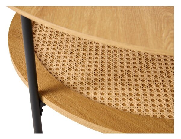 Okrúhly konferenčný stolík v dekore duba v prírodnej farbe ø 80 cm Pensacola – Unique Furniture