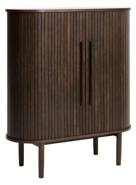 Skrinka v dekore duba s posuvnými dverami v tmavo prírodnej farbe 100x118x40 cm Meta – Unique Furniture