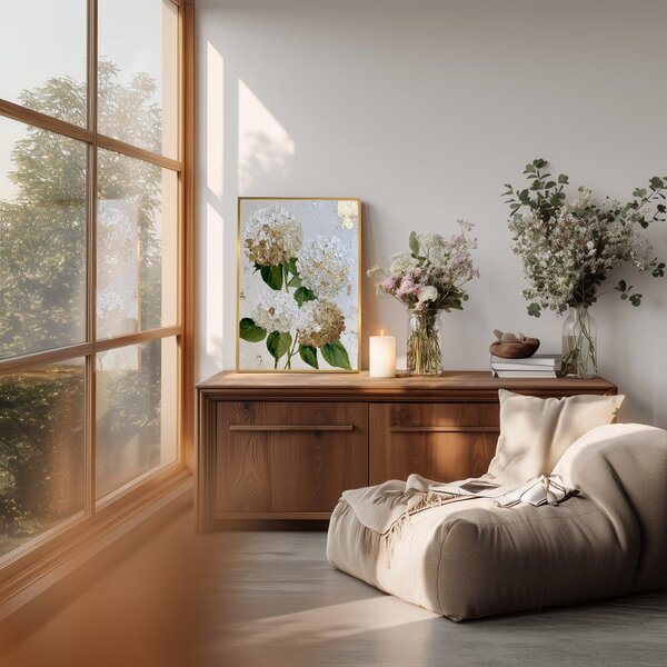 Tlačený obraz s rámom 60x90 cm Hydrangea – Styler