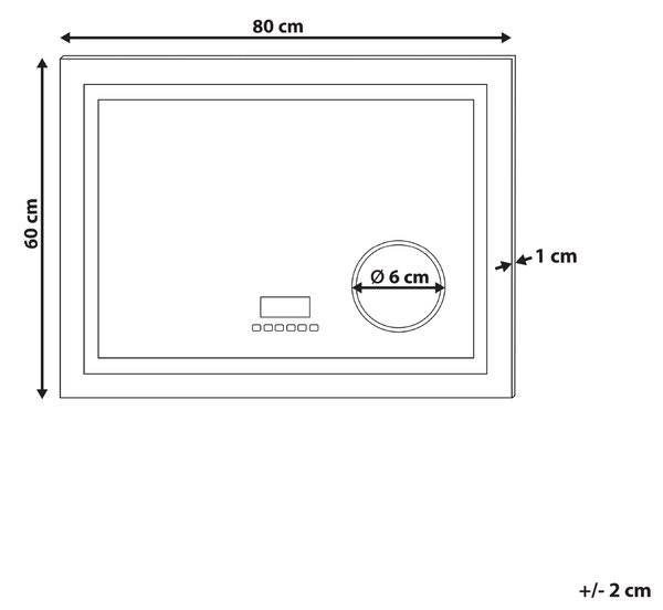 Kúpeľňové nástenné LED zrkadlo strieborné obdĺžnikové 80 x 60 cm s Bluetooth reproduktorom