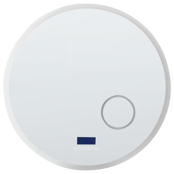 Kúpeľňové nástenné LED zrkadlo strieborné okrúhle 80 x 80 cm s Bluetooth reproduktorom