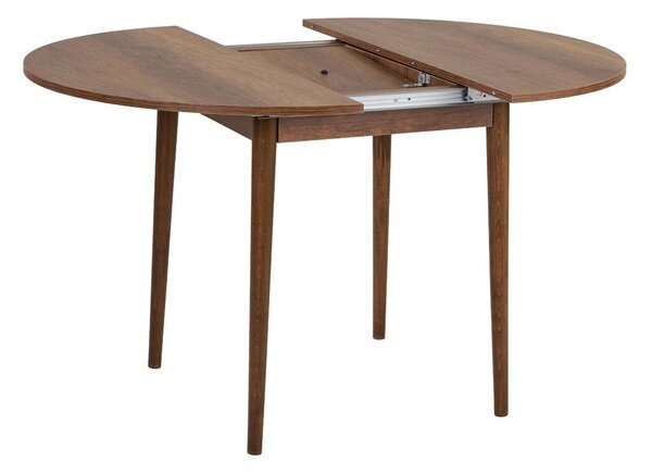 Okrúhly rozkladací jedálenský stôl s prídavnou doskou v dekore orecha ø 100 cm Viona – Kalune Design
