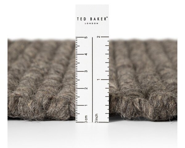 Tmavosivý/tmavohnedý ručne tkaný vlnený behúň 80x250 cm Camden Parker – Ted Baker