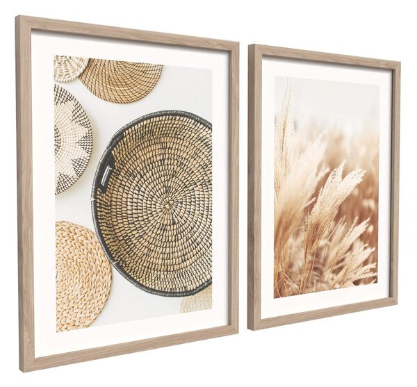 Tlačené obrazy v súprave 2 ks s rámom 30x40 cm Full Beige – Styler