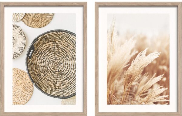 Tlačené obrazy v súprave 2 ks s rámom 30x40 cm Full Beige – Styler