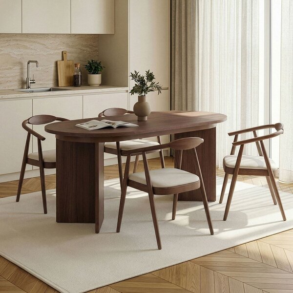 Rozkladací jedálenský stôl s prídavnou doskou v dekore orecha 90x160 cm Sorell – Kalune Design