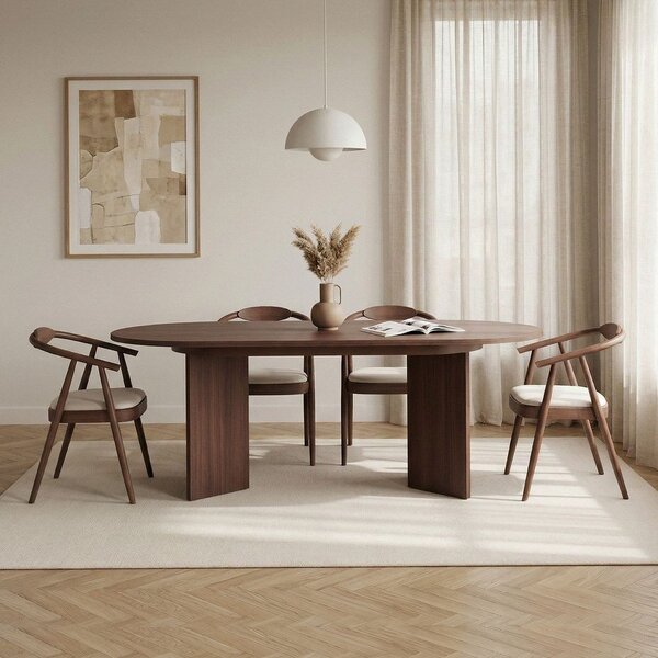 Rozkladací jedálenský stôl s prídavnou doskou v dekore orecha 90x160 cm Sorell – Kalune Design