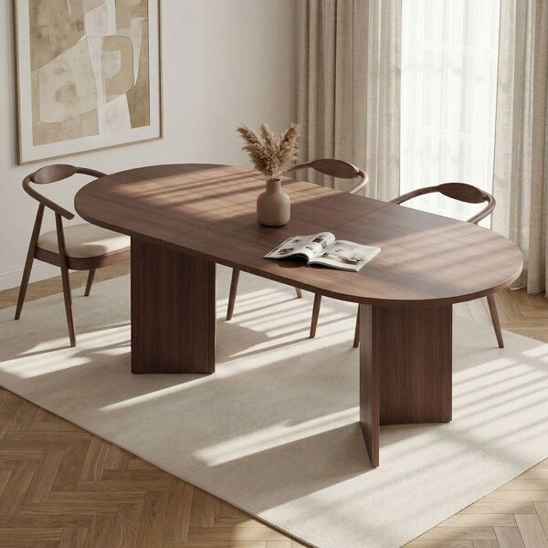 Rozkladací jedálenský stôl s prídavnou doskou v dekore orecha 90x160 cm Sorell – Kalune Design