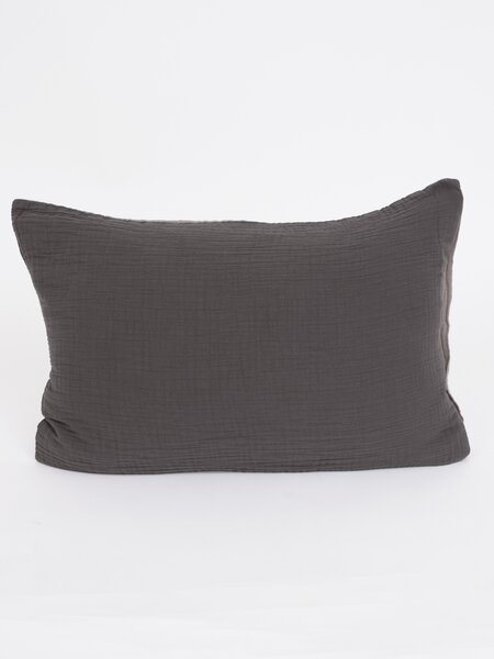 Mušelínová obliečka na vankúš 40 x 60 cm - Alexia Duo cappuccino/tmavo šedá