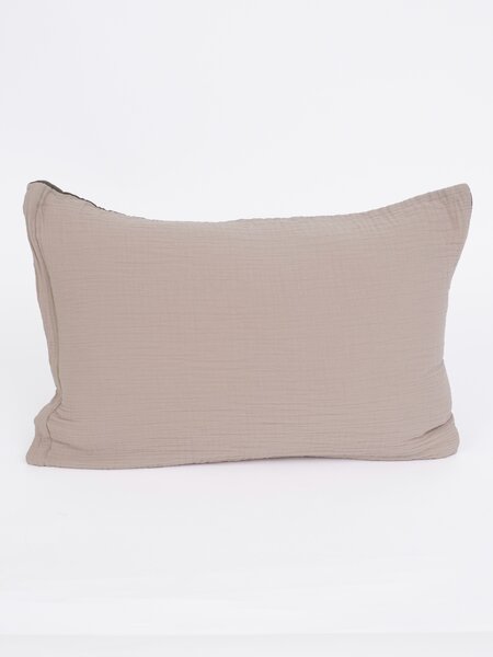 Mušelínová obliečka na vankúš 40 x 60 cm - Alexia Duo cappuccino/tmavo šedá
