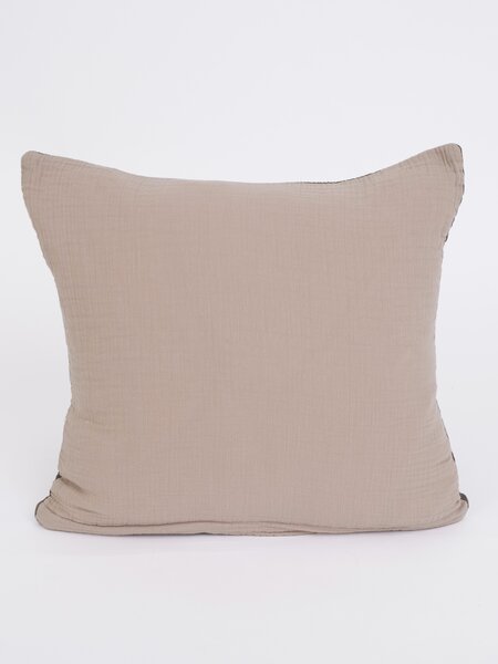 Mušelínová obliečka na vankúš 40 x 40 cm - Alexia Duo cappuccino/tmavo šedá