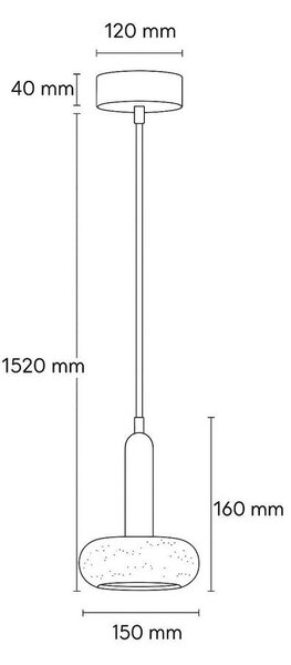Hnedé/béžové LED závesné svietidlo s kamenným tienidlom ø 15 cm Karo – Opviq lights