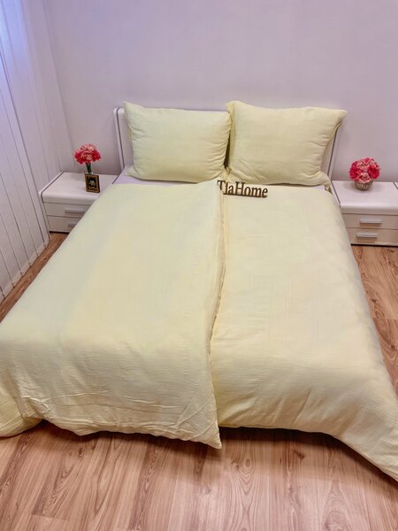 Mušelínové obliečky krémové 140x200cm+90x70cm TiaHome
