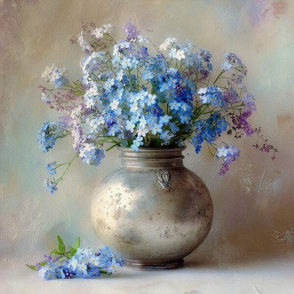 Tlačený obraz na plátne 32x32 cm Forget-me-not – Styler
