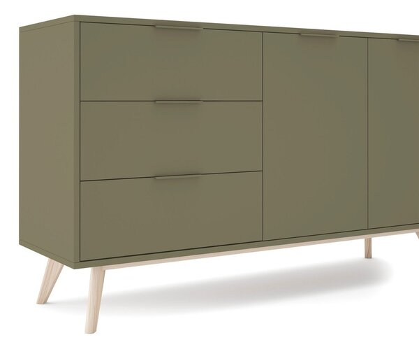 Zelená matná komoda 140x81x40 cm Campus – Marckeric