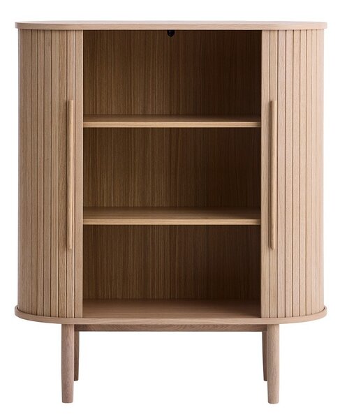 Skrinka v dekore duba s posuvnými dverami v svetlo prírodnej farbe 100x118x40 cm Meta – Unique Furniture