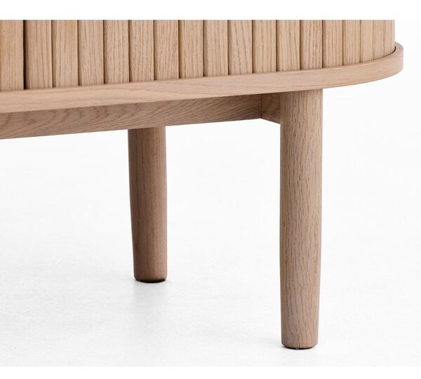 Skrinka v dekore duba s posuvnými dverami v svetlo prírodnej farbe 100x118x40 cm Meta – Unique Furniture