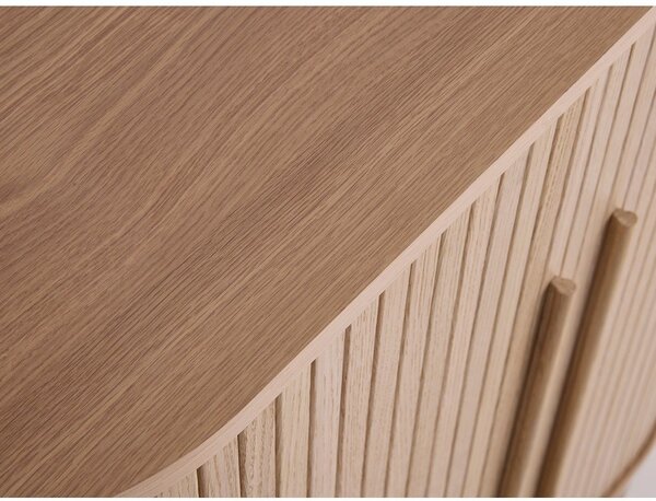 Skrinka v dekore duba s posuvnými dverami v svetlo prírodnej farbe 100x118x40 cm Meta – Unique Furniture
