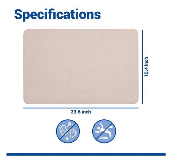 Béžová kúpeľňová predložka z kremeliny 39x60 cm Simi – Wenko
