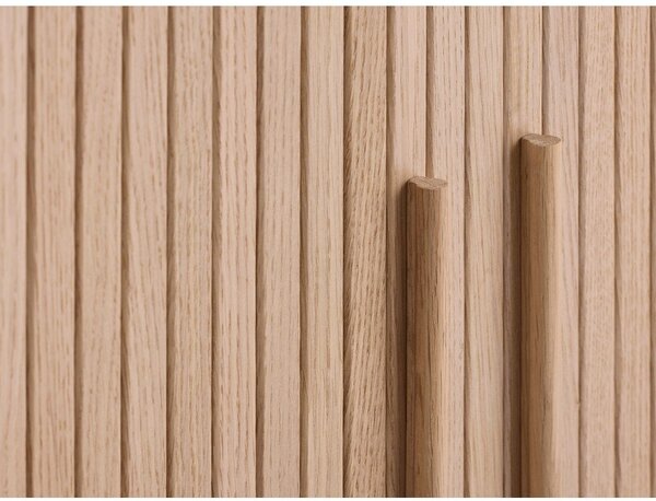Skrinka v dekore duba s posuvnými dverami v svetlo prírodnej farbe 100x118x40 cm Meta – Unique Furniture
