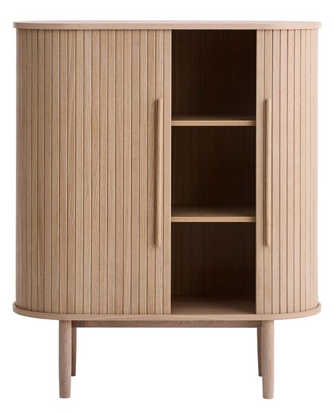 Skrinka v dekore duba s posuvnými dverami v svetlo prírodnej farbe 100x118x40 cm Meta – Unique Furniture