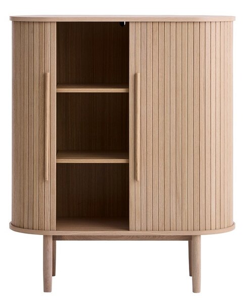 Skrinka v dekore duba s posuvnými dverami v svetlo prírodnej farbe 100x118x40 cm Meta – Unique Furniture