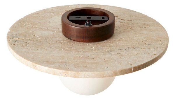 Béžové kamenné stropné svietidlo so skleneným tienidlom ø 12 cm Hilde – Opviq lights