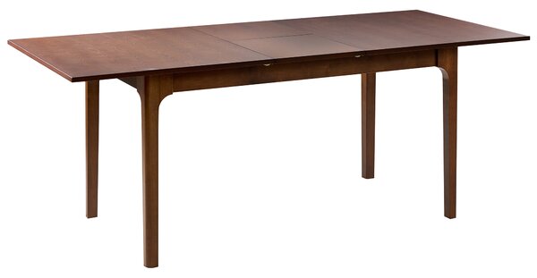 Rozkladací jedálenský stôl tmavý jaseň MDF 160/200 x 90 cm dyhovaná vrchná doska moderný dizajn kuchynský stôl