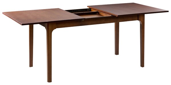Rozkladací jedálenský stôl tmavý jaseň MDF 160/200 x 90 cm dyhovaná vrchná doska moderný dizajn kuchynský stôl