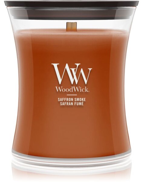 Woodwick Saffron Smoke vonná sviečka s dreveným knotom 275 g