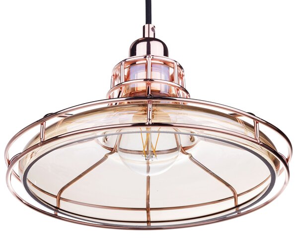 Závesná lampa medené sklenené tienidlo starožitná lampa vo vintage štýle stropné svetlo