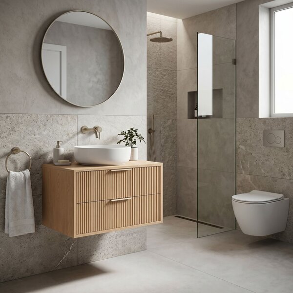 Kúpeľňová skrinka pod umývadlo Rea Mono 80cm Beige