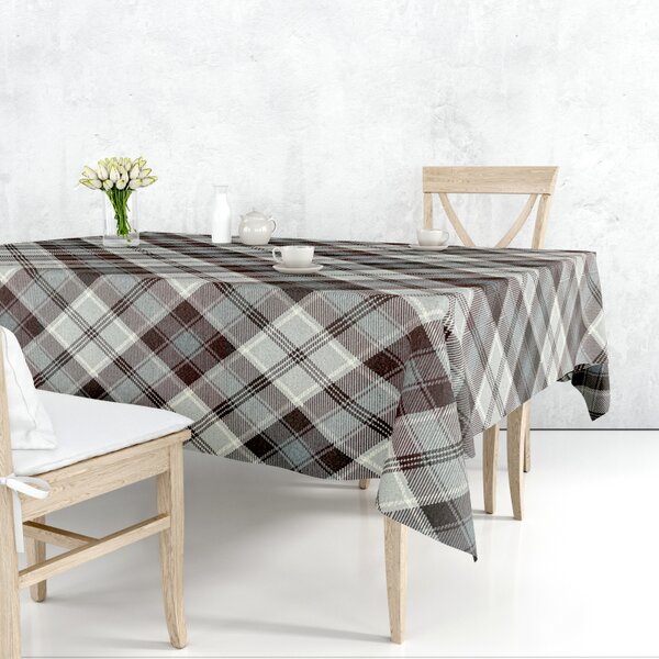 Ervi Gobelínový obrus na stôl štvorcový - Tradičný šedý tartan